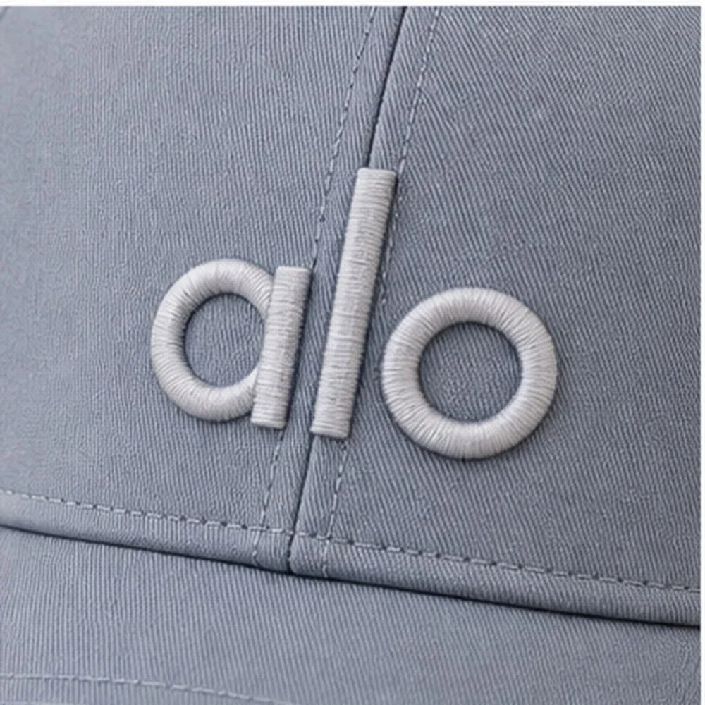 ALO Yoga Mist Blue Gray Running Mesh Trucker Cap Hat NWT